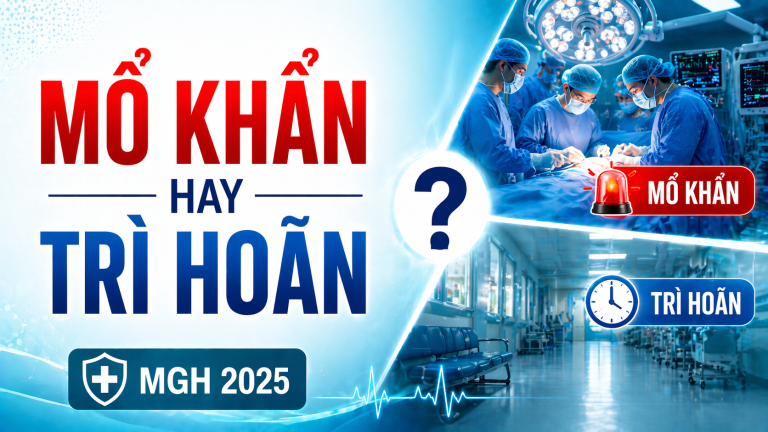 MỔ CẤP CỨU HAY TRÌ HOÃN. CẬP NHẬT MGH 2025